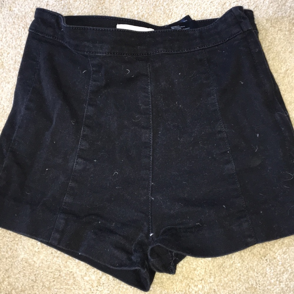 Black jean shorts